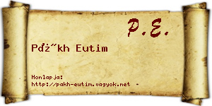 Pákh Eutim névjegykártya